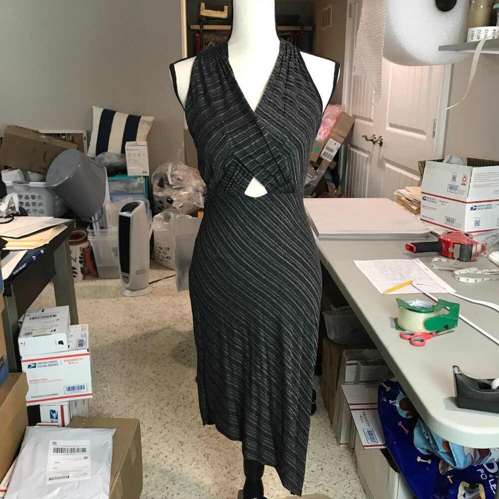 Women's Size S Free People Halter blk,grey,metalic Dress